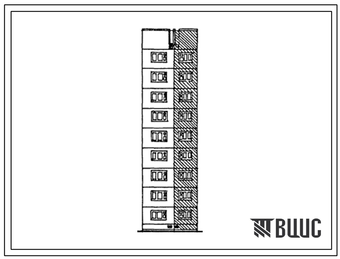 Типовой проект 97-0264.23.86 9-этажный блок-комплект поворота 9ПВ (для г. Караганды)