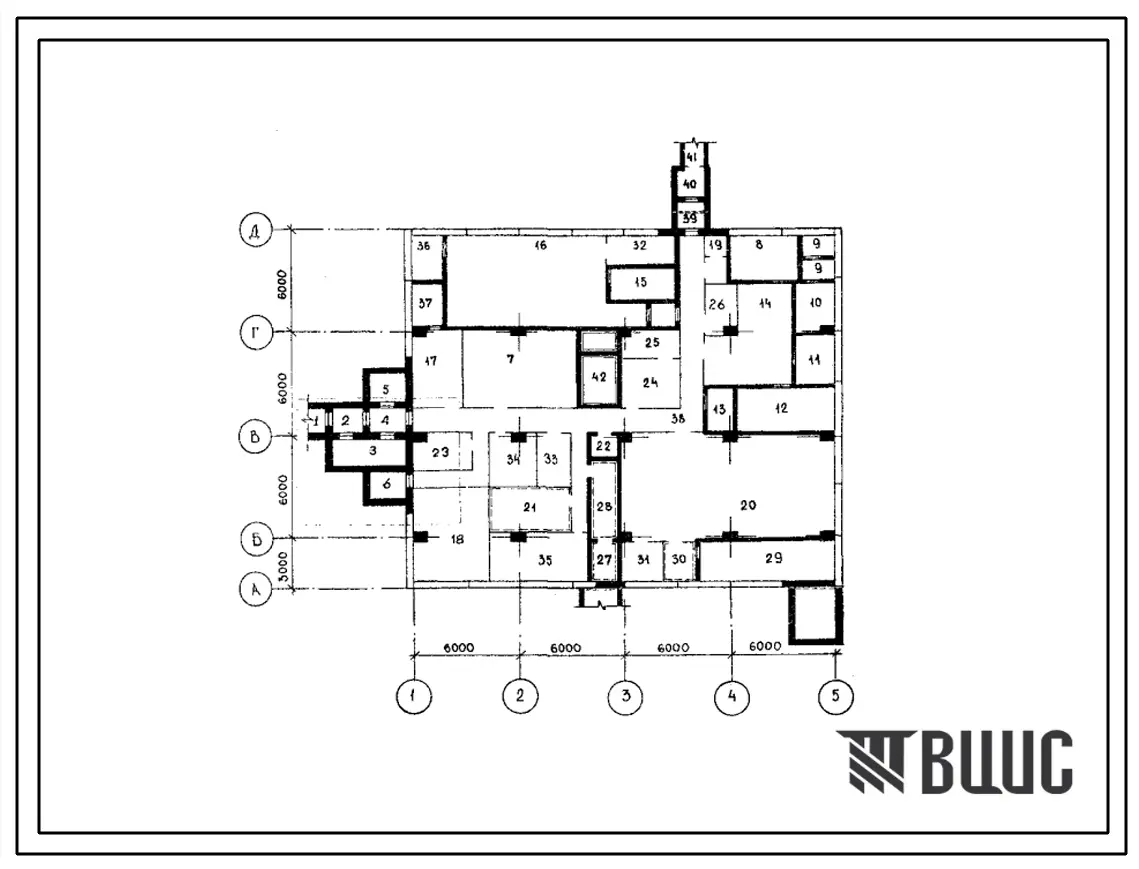 Типовой проект Г.2-IV-3.90 Заглубленное здание вспомогательного назначения (убежище на 100 человек, размеры убежища 24м на 21м, режимы вентиляции 1,2).