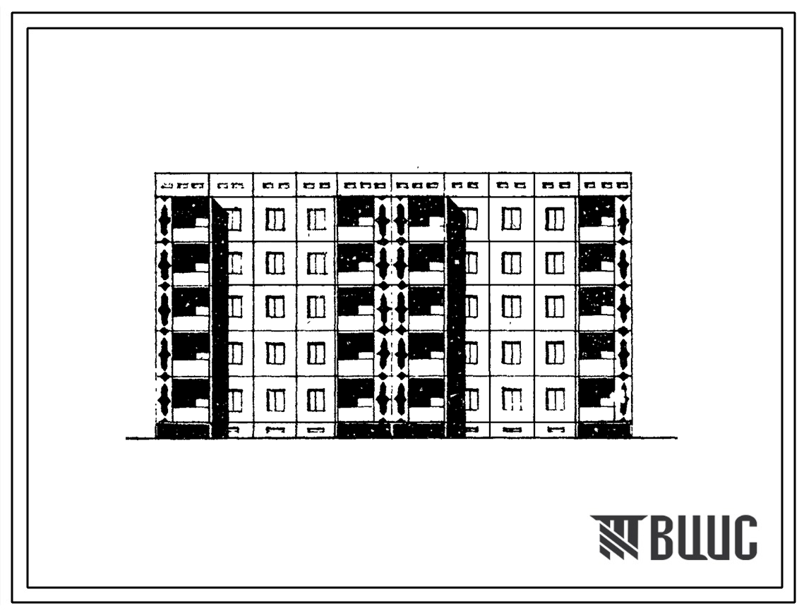 Типовой проект 105-055с/1 Пятиэтажная блок-секция рядовая на 20 квартир (трехкомнатных 3Б-10,четырехкомнатных 4Б-10). Для строительства в 4Г климатическом подрайоне Казахской ССР сейсмичностью 7 и 8 баллов