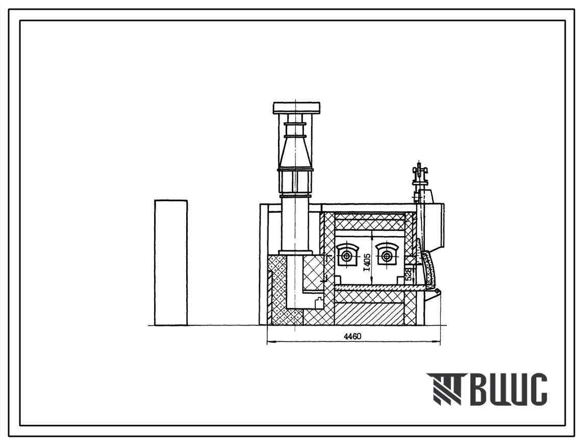 Типовой проект 406-9-231 Печь нагревательная камерная размерами пода 2,09х1,62 м на газе и мазуте с отводом дыма в боров