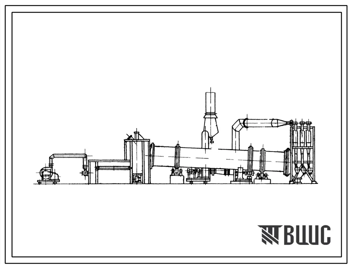 Типовой проект 406-9-66 Установка сушила барабанного Д=1,6м; L=12м для сушки глины на газе и мазуте.