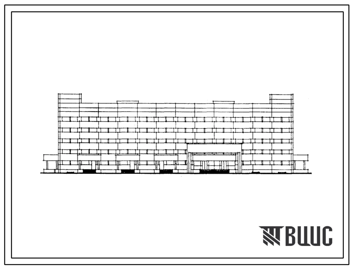 Типовой проект 252-02-34.89 Акушерский корпус на 100 коек для северных районов. Здание шестиэтажное. Каркас по серии 1.020-1/83.. Стены из трехслойных легкобетонных панелей на жестких связях по серии 1.232.1-7.