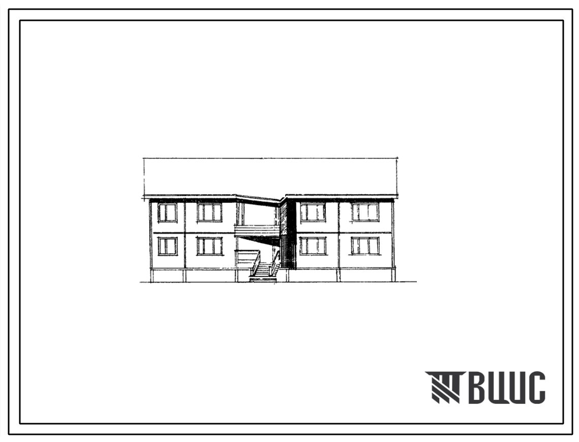 Типовой проект 111-139-1М/75 Двухэтажный односекционный 8 квартиный жилой дом с квартирами типа 2Б, 3А и 3Б.