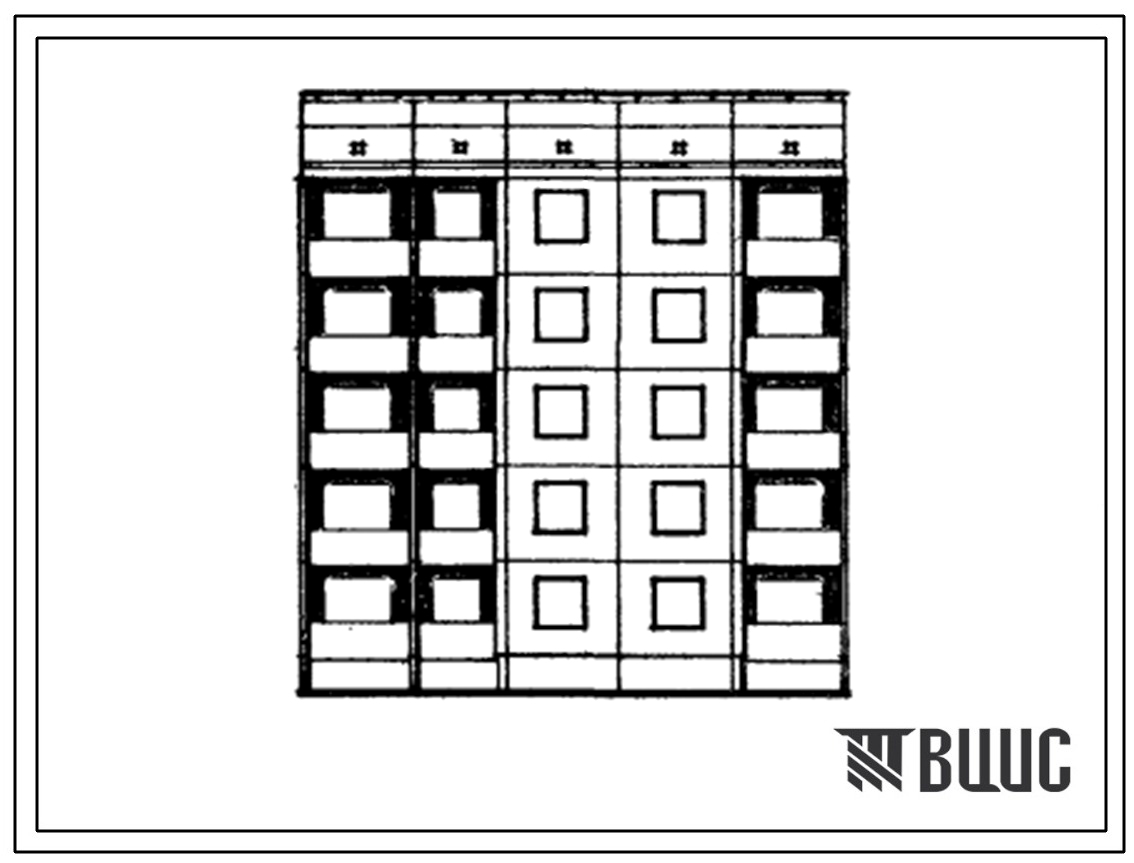 Типовой проект 94-018/1 Пятиэтажная крупнопанельная рядовая и торцовая блок-секция на 10 квартир, правая (РТ-3Б-4Б)