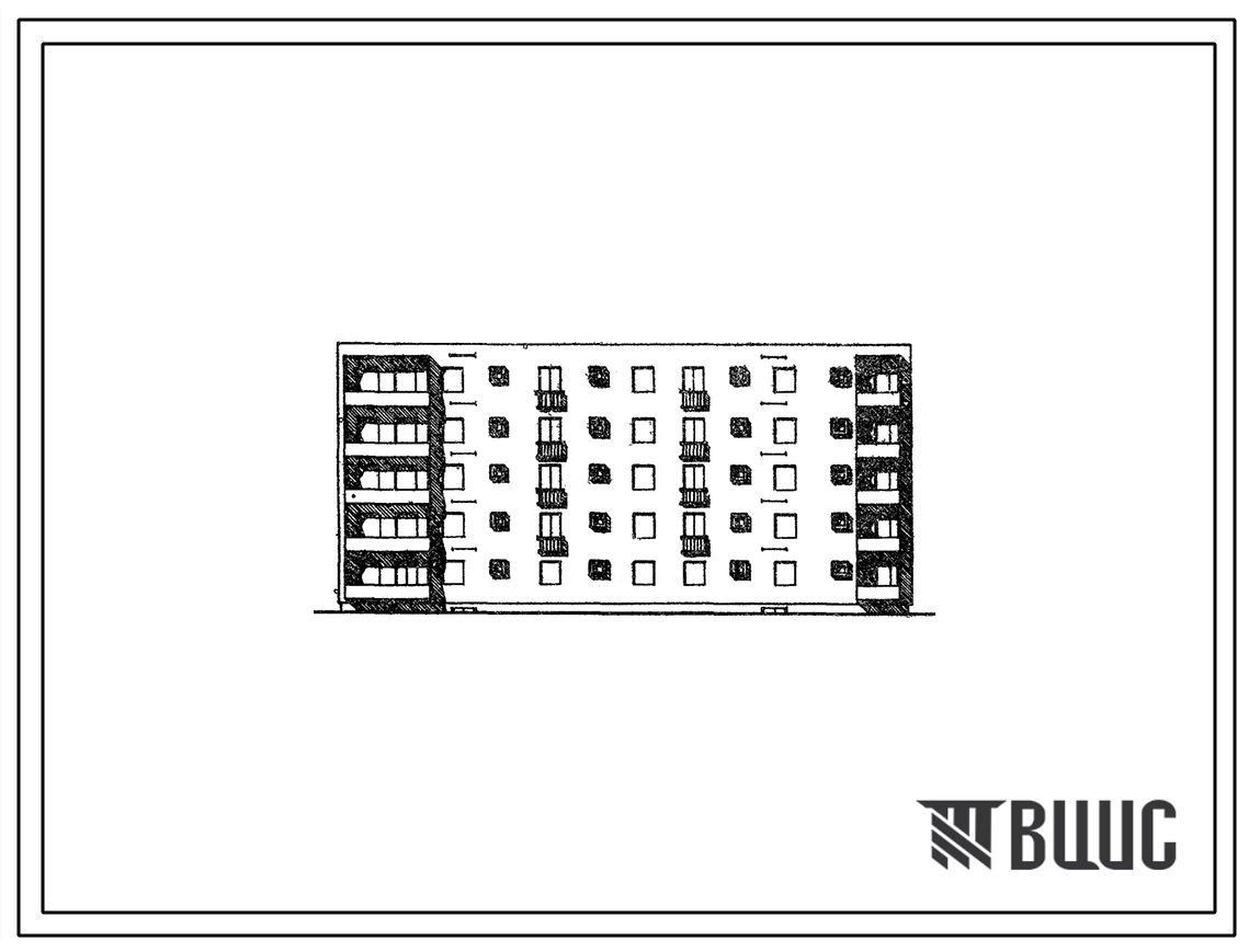 Типовой проект 98-027С Пятиэтажная блок-секция поворотная левая обратная на 20 квартир (двухкомнатных 2Б-10, трехкомнатных 3А-5, пятикомнатных 5А-5). Для строительства в 3 климатическом районе Киргизской ССР сейсмичностью 8 баллов