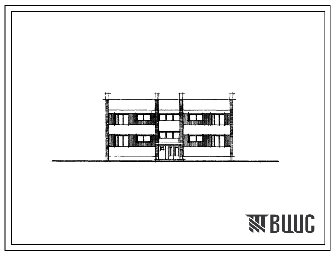 Типовой проект 103-012 2-этажная рядовая блок-секция на 4 квартиры для строительства во 2 строительно-климатической зоне.