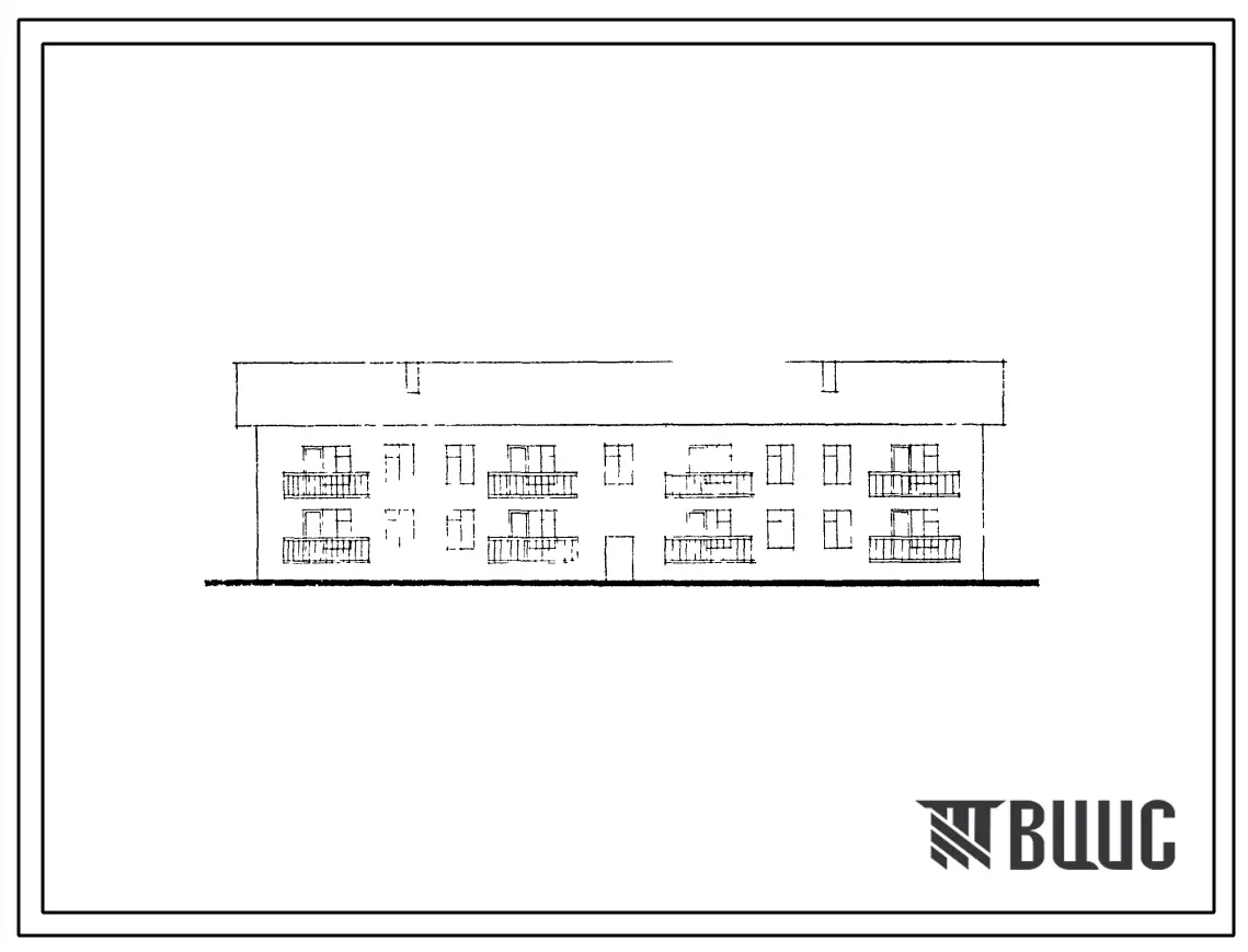 Типовой проект 154-32-35СП Двухэтажный 16 квартирный жилой дом коридорного типа с комнатами-квартирами на 1-2 -х человек со стенами из кирпича.