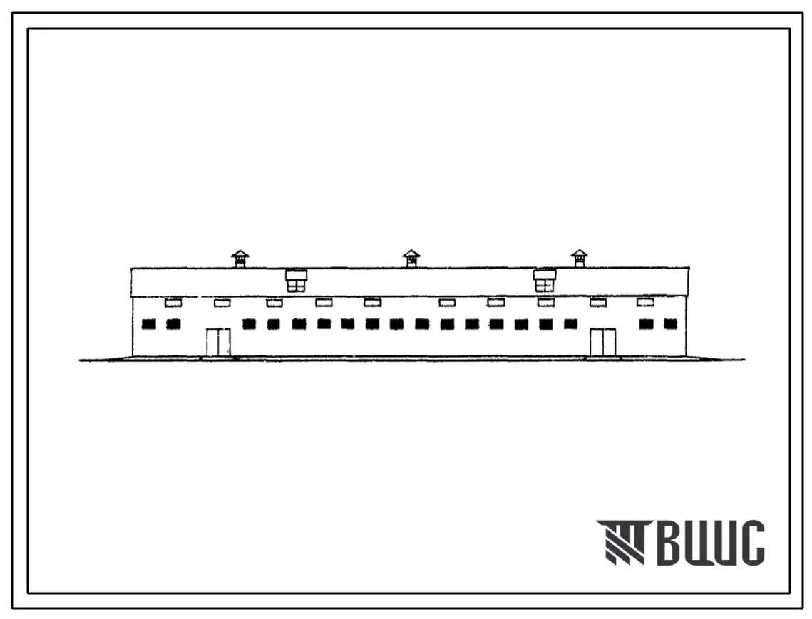 Типовой проект 801-160, тип 1 Коровник на 90 коров мясных пород беспривязного содержания с нормированным кормлением на выгульно-кормовых дворах. Для строительства в районах с расчетной наружной температурой -20 0С.