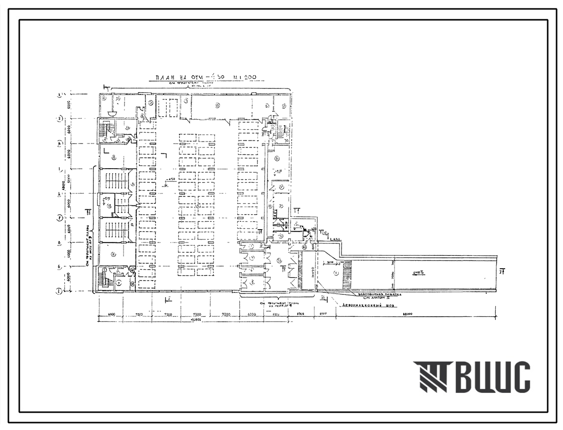 Типовой проект А-II-2700-79/3М Гараж-стоянка типа «А» на 50 легковых автомобиля