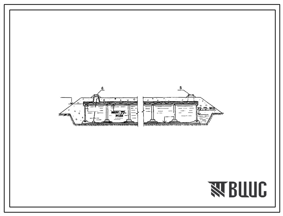 Типовой проект 901-4-61.83 Резервуары для воды прямоугольные железобетонные сборные емкостью от 2500 до 3900 м3 (с применением изделий промзданий) проект переведен в DWG