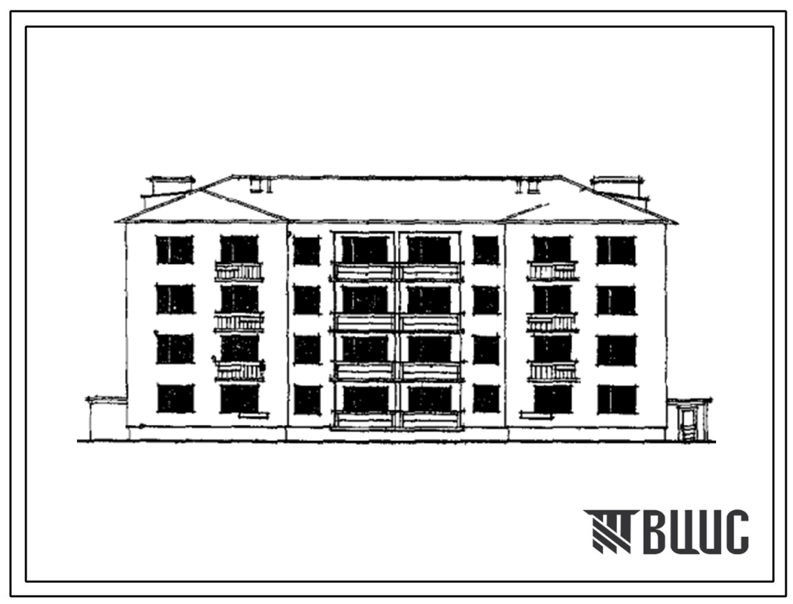 Типовой проект 114-24-47 Четырехэтажный двухсекционный дом на 24 квартиры для строительства в Северных и Центральных районах УССР