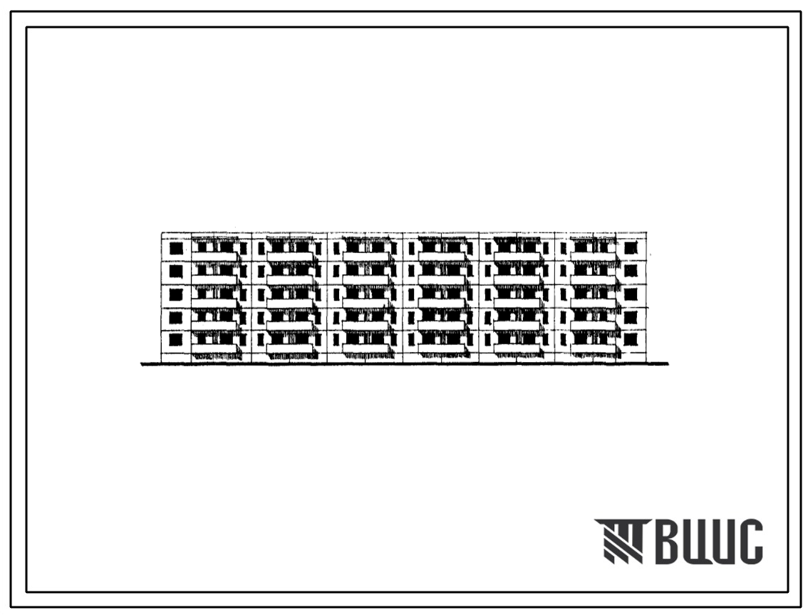 Типовой проект 111-60-11 Пятиэтажный шестисекционный семидесятиквартирный крупнопанельный жилой дом (однокомнатных  20, двухкомнатных  30, трехкомнатных  20).