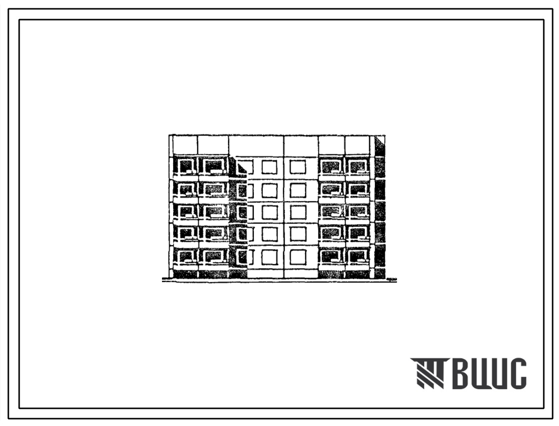 Типовой проект 90-0245.13.88 Блок-секция 5-этажная 19-квартирная угловая-торцовая (правая) 1-2-3-3 (для г. Иваново)