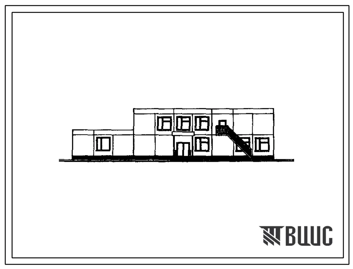 Типовой проект 211-1-25-223 Детские ясли-сад на 90 мест. Здание одно-, двухэтажное в конструкциях серии 25. Стены из легкобетонных панелей.