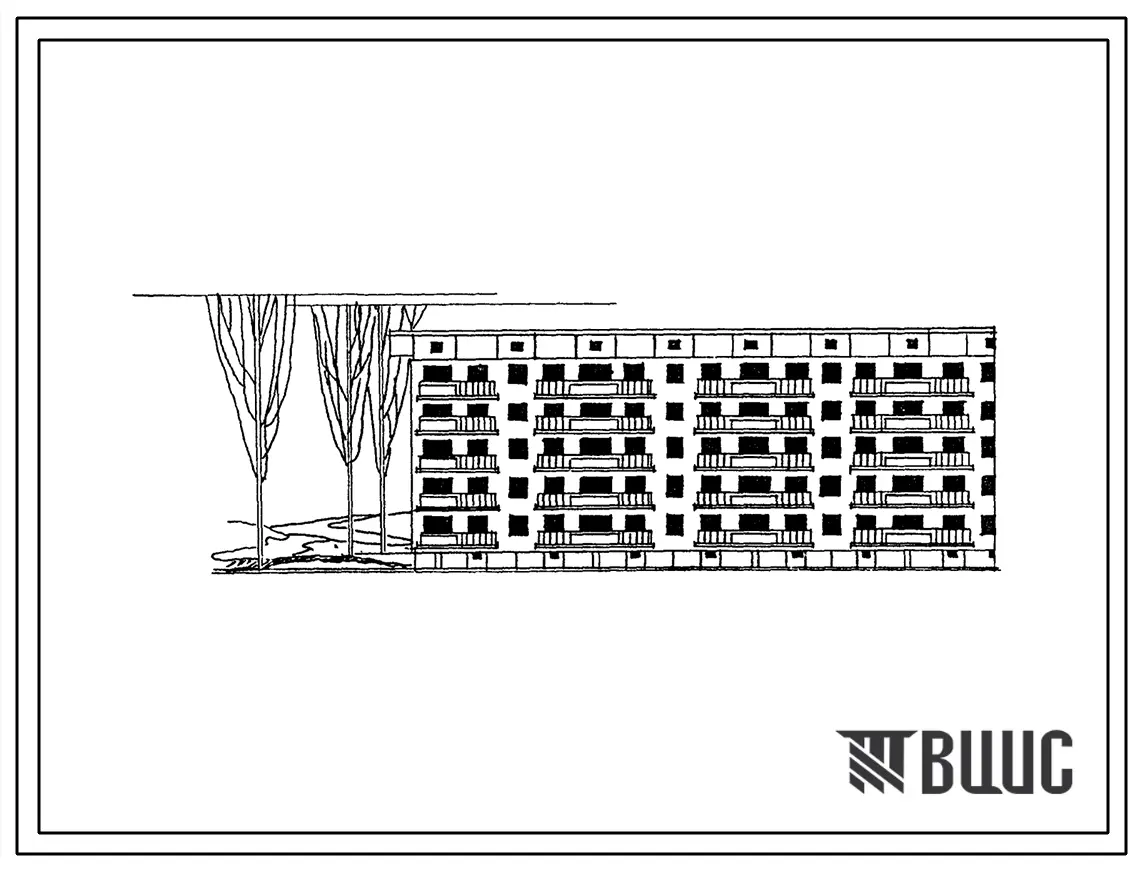 Типовой проект 1Г-450с-7к Пятиэтажный семисекционный жилой дом на 80 квартир (стены кирпичные) с техническим подпольем.