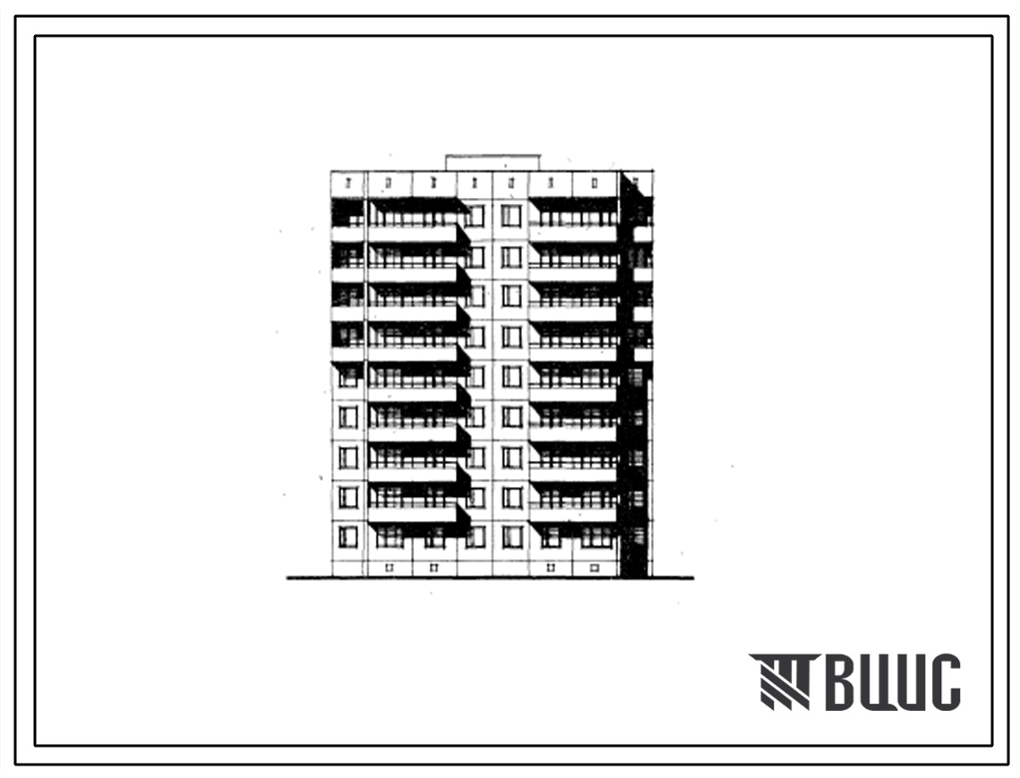 Типовой проект 91-017 Девятиэтажная блок-секция рядовая-торцевая на 36 квартир (двухкомнатных 2Б-18, трехкомнатных 3Б-18). Для строительства в г.Липецке