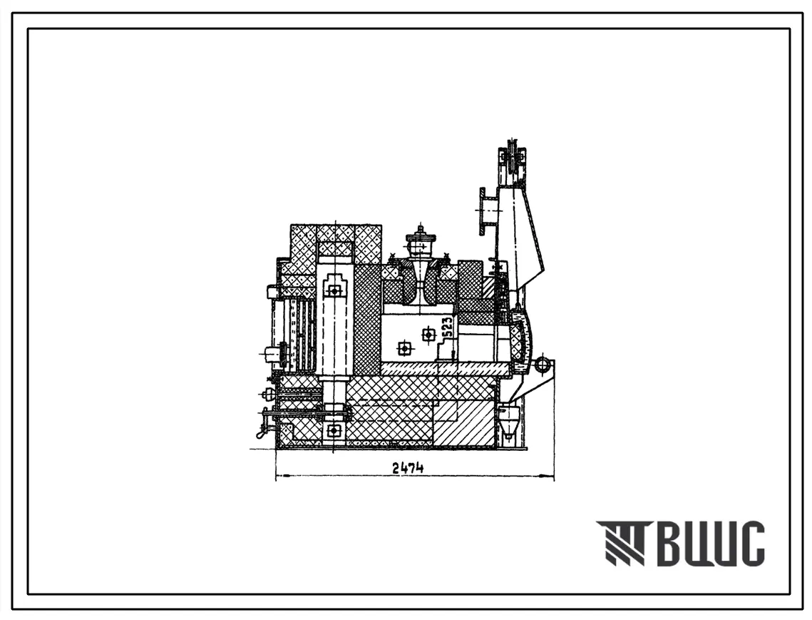 Типовой проект 406-9-285.84 Печь нагревательная камерная размерами пода 0,7 х 0,7 м на газе среднего давления с отводом дыма в боров