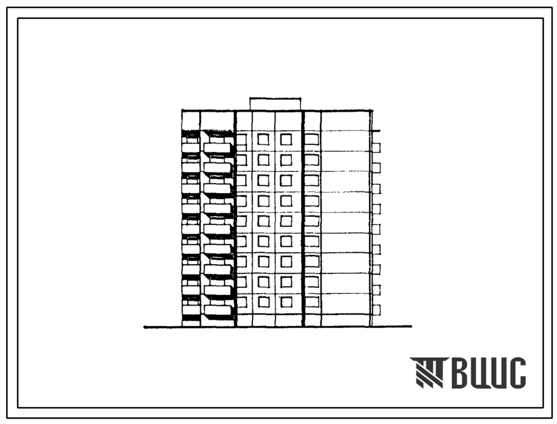 Типовой проект 90-0261.2.13.89 Блок-секция 9-этажная 36-квартирная торцевая правая 2-2-3-3 (для строительства в г. Омске и Омской области) Конструктивный вариант свайных фундаментов N=350 kH