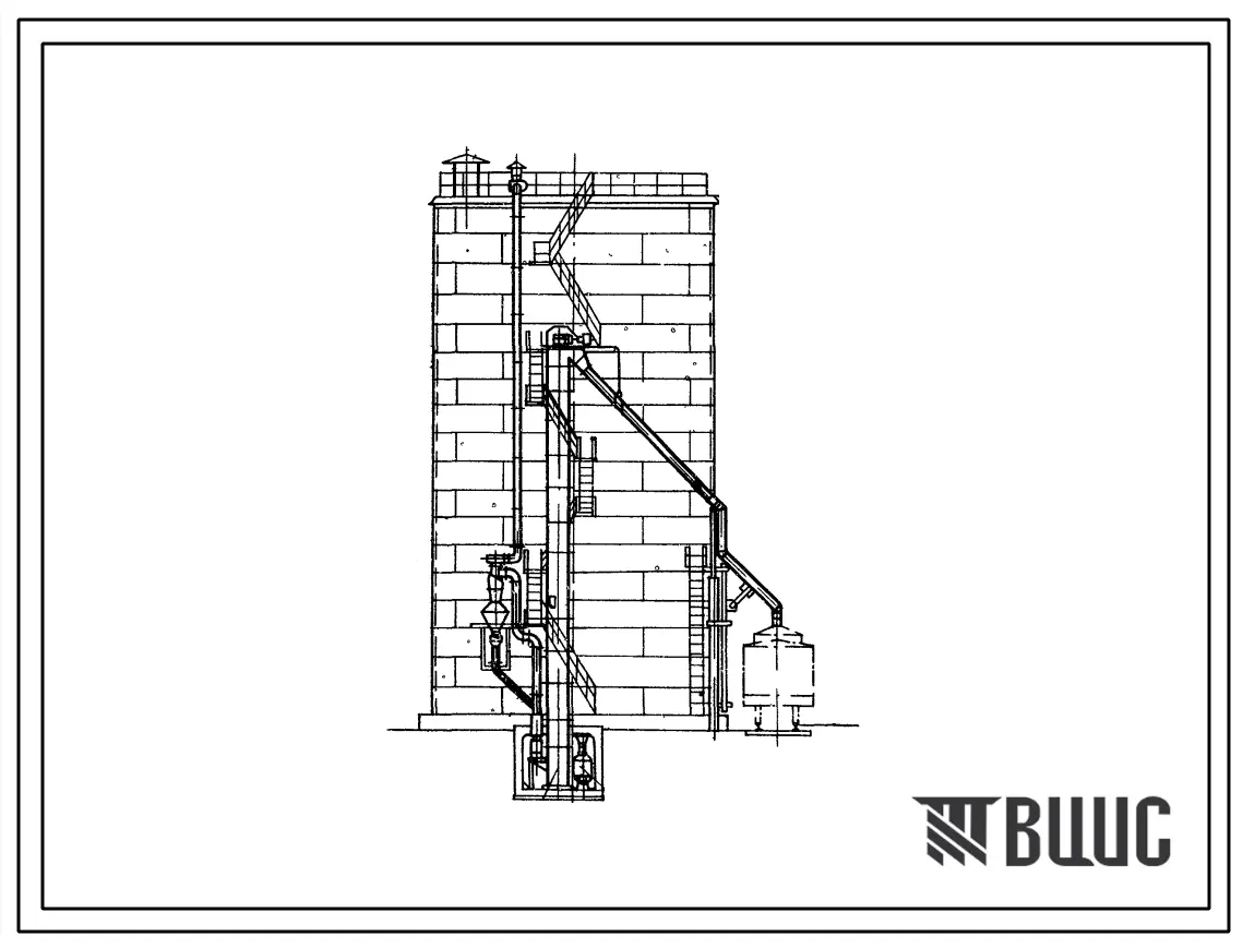 Типовой проект 501-223 Башенный склад сухого песка емкостью 3300 м3 с подземной галереей для оборудования