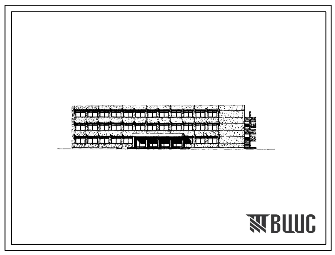 Типовой проект 232-1-101с Учебный корпус профтехучилища на 540 учащихся. В конструкциях серии ИИ-04. Для строительств в 4 климатическом районе сейсмичностью 7, 8 и 9 баллов