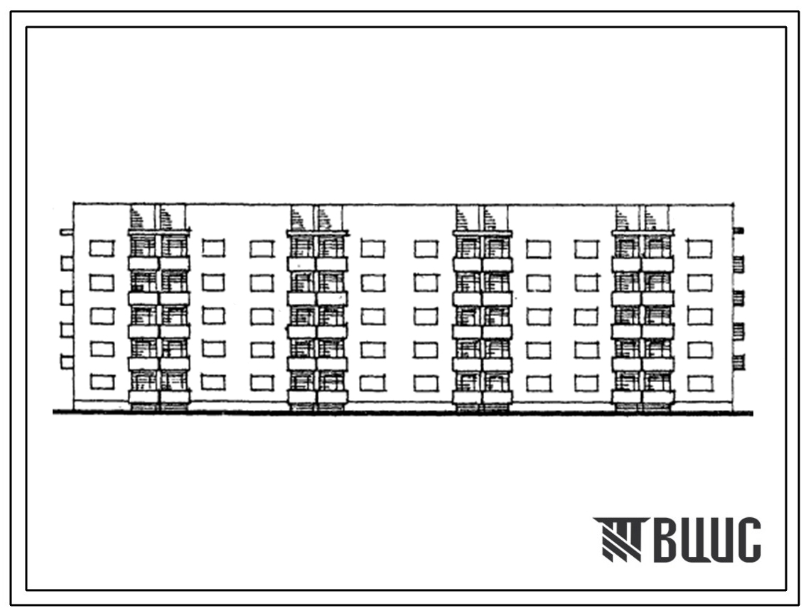 Типовой проект 86-033.86 Блок-секция 5-этажная 70-квартирная для малосемейных