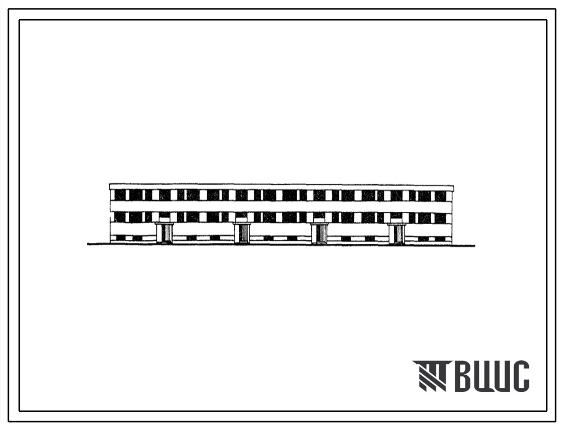 Типовой проект 113-23-32 2-этажный 4-секционный жилой дом на 16 квартир с горизонтальным расположением стеновых блоков.