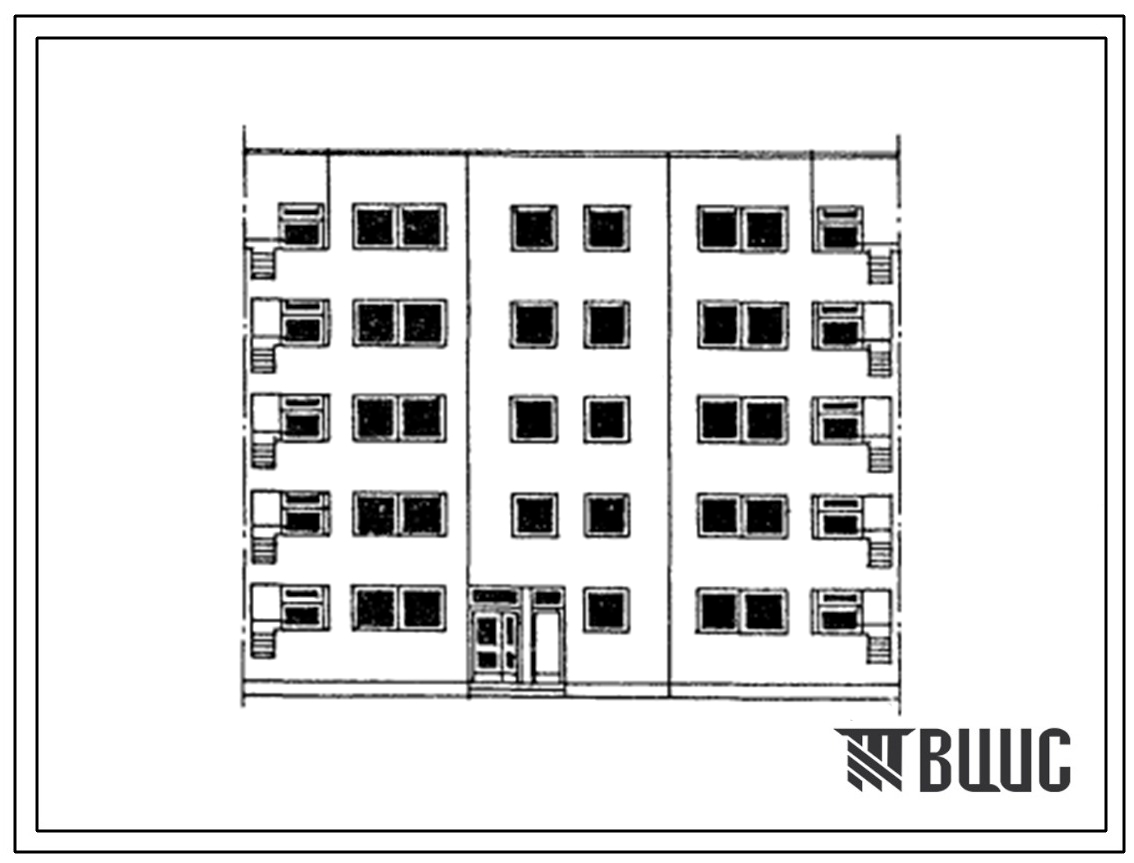 Типовой проект 156-014.13.86 Блок-секция рядовая 5-этажная 20-квартирная 1А-2А-2Б-2Б (для строительства в Эстонской ССР)
