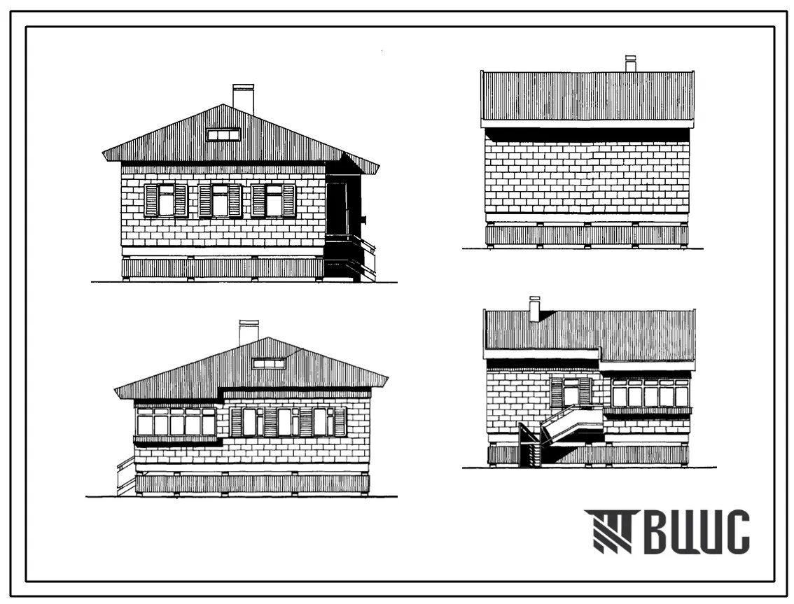 Типовой проект 183-216-29м.85 1-этажный 1-квартирный 3-комнатный жилой дом. Для строительства в 1А,1Б,1Г,1Д климатических подрайонах с вечномерзлыми грунтами, используемыми по принципу 1.