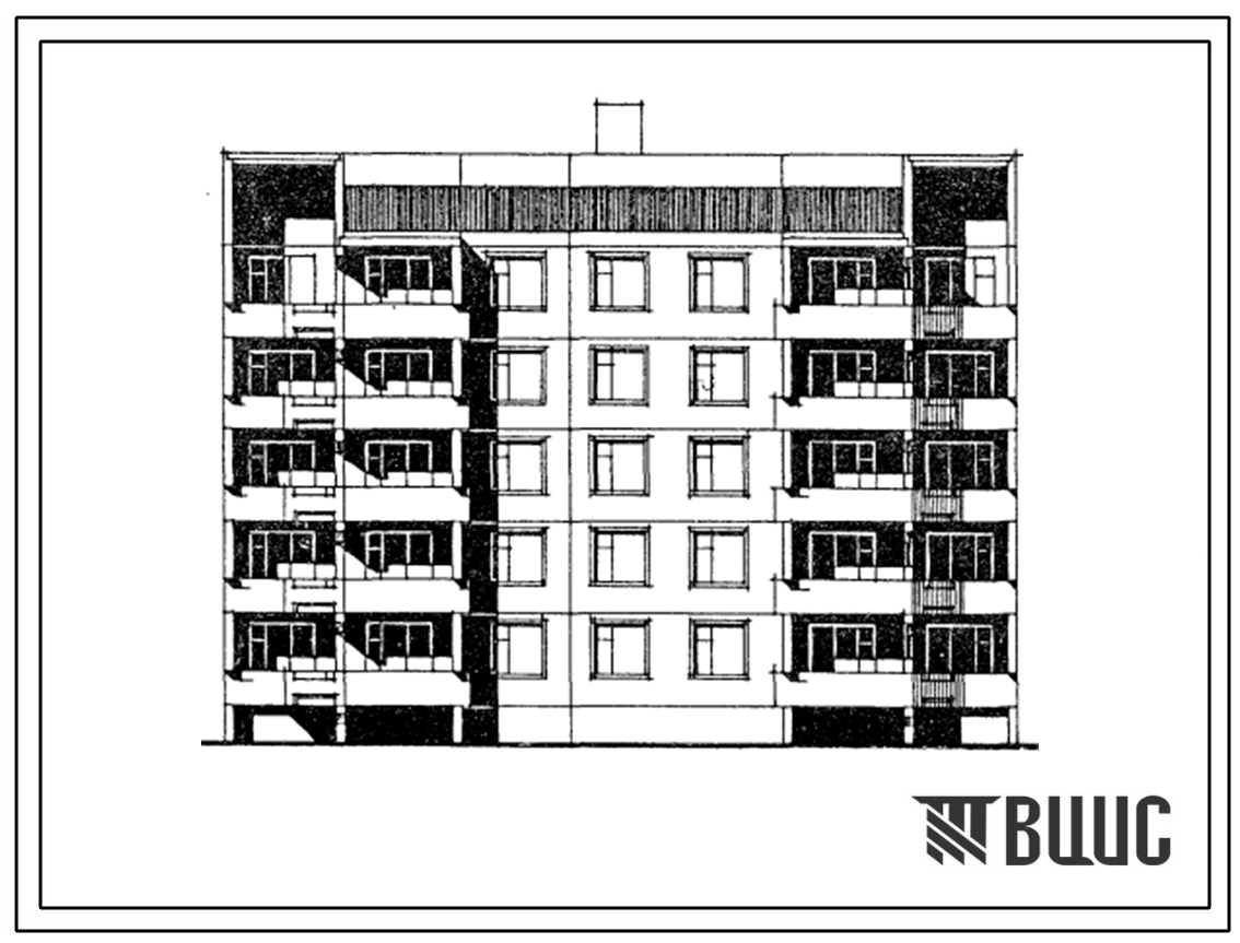 Типовой проект 90-0189.13.87 Блок-секция 5-этажная 20-квартирная торцевая левая. Для строительства в Тамбовской области.