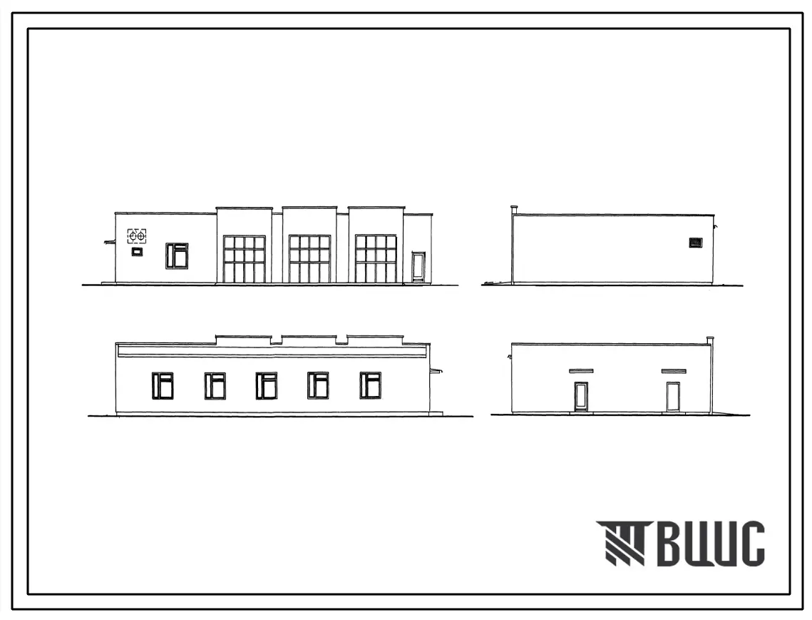 Типовой проект 503-2-7 Гараж на 5 машин районной больницы на 400 коек с поликлиникой на 600 посещений в смену