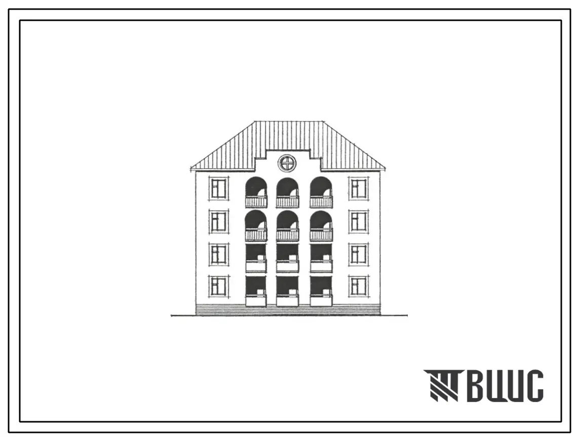 Типовой проект 118-192-37с.13.89 Жилой дом на 8 квартир 3-4 (СТЕНЫ ИЗ МОНОЛИТНОГО ТУФОБЕТОНА, Ориентация широтная, Сейсмичность 9 баллов, Трехэтажные, Четырехэтажные)