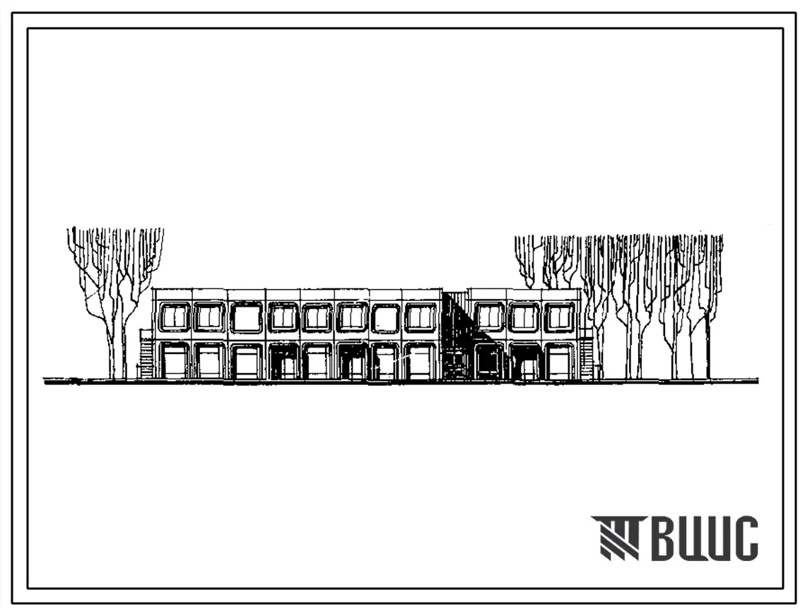 Типовой проект 281-1-182.84 Комплексный приемный пункт предприятий бытового обслуживания на 25 рабочих мест, приемный пункт прачечной. Блок II. Здание двухэтажное. Стены из легкобетонных панелей.