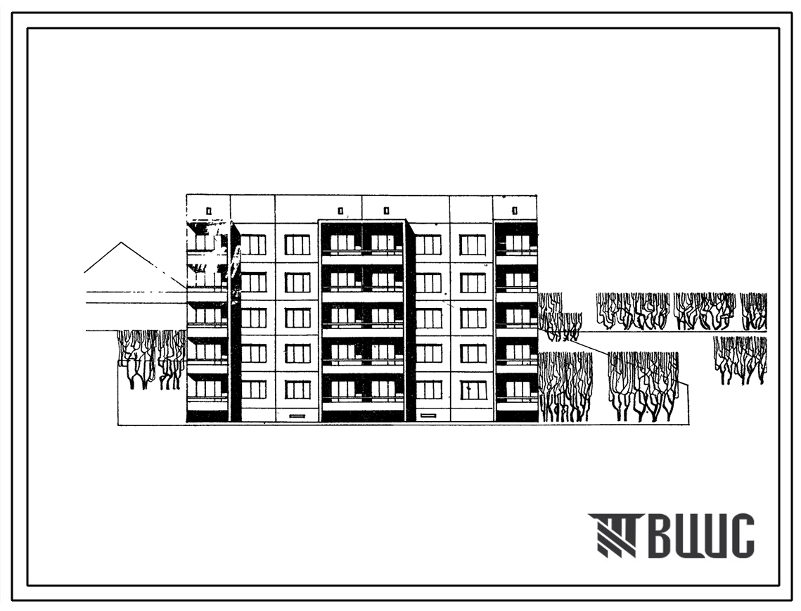 Типовой проект 1-480А-057 5-этажная блок-секция рядовая спаренная на 20 квартир (двухкомнатных 2Б-12, трехкомнатных 3Б-8), для строительства во 2В, 3Б и 3В климатических подрайонах Украинской ССР, на неравномерно-сжимаемых грунтах