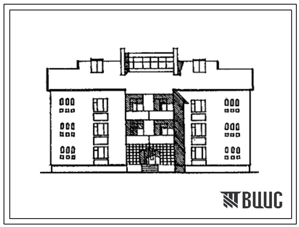 Типовой проект 114-175-41с.13.91 3-этажный 12-квартирный жилой дом для плотной городской малоэтажной застройки (для Киргизской ССР)