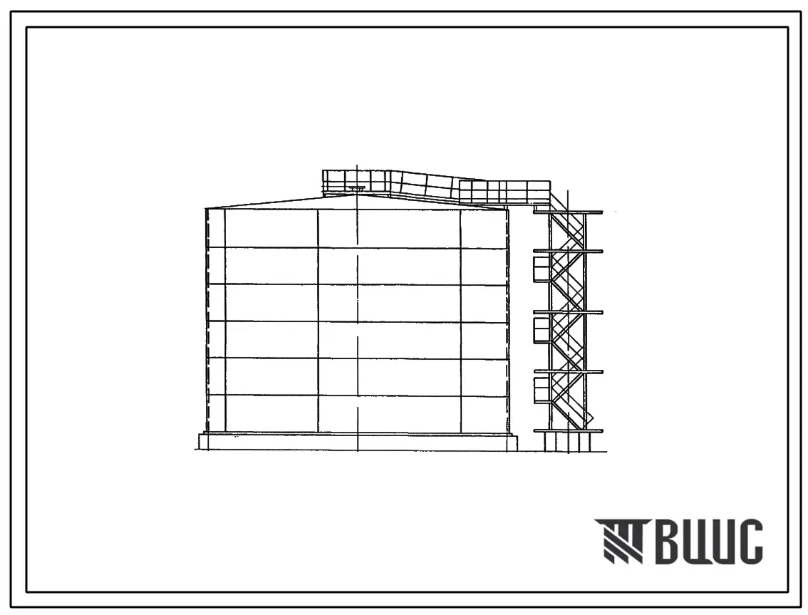 Типовой проект 705-5-31.87 Резервуар из нержавеющей стали для агресивных химических продуктов объемом 1000м3. Возможно применение в районах сейсмичностью 8 баллов.