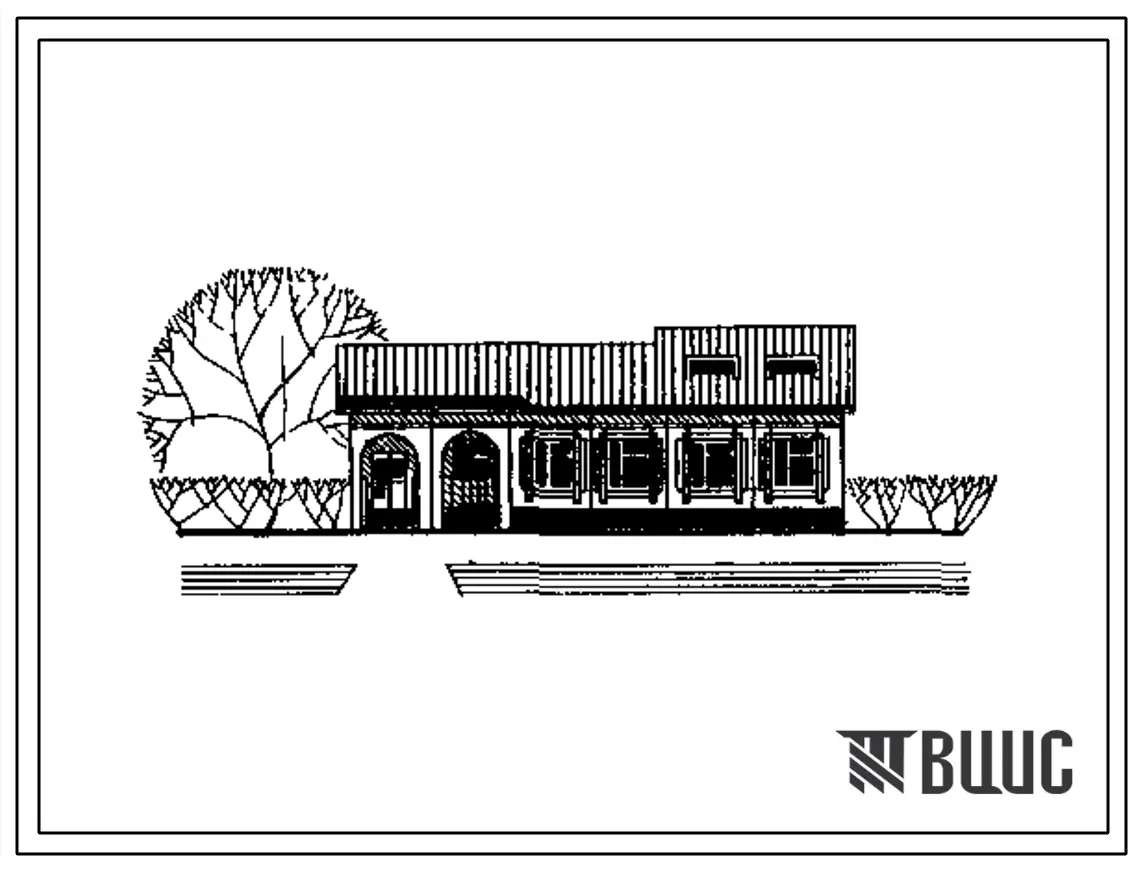 Типовой проект 211-1-525.91 Детские ясли-сад на 25 мест. Здание одноэтажное. Стены из трехслойных керамзитобетонных панелей.