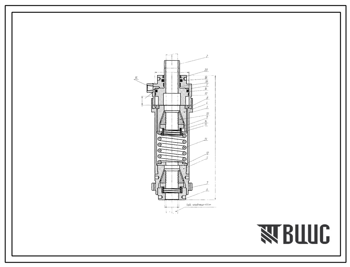 Шифр ЦГ-2.00.00 Гидроцилиндр одностороннего действия с зажимными цангами ЦГ-2.00.00