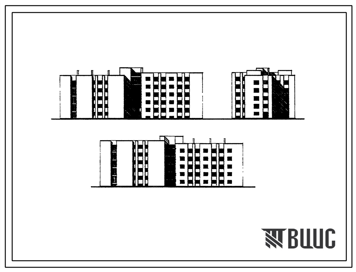Типовой проект 164-80-71/1 Пятиэтажное общежитие для рабочих и служащих на 202 человека с жилыми ячейками на 3, 4 и 12 человек. Для строительства во 2 климатическом районе