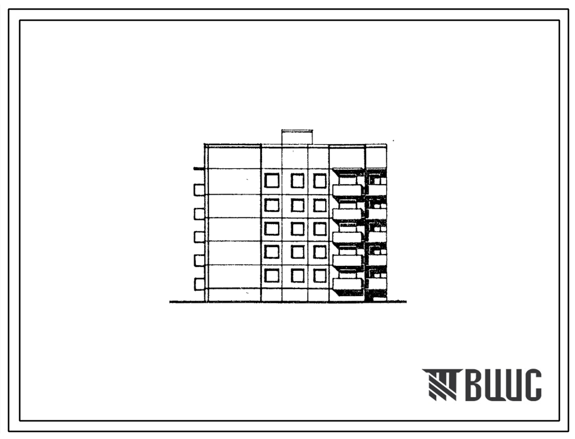 Типовой проект 90-0223.1.13.88 Блок-секция 5-этажная 20-квартирная торцовая левая 2-2-2-3 (для строительства в г. Омске и Омской области)