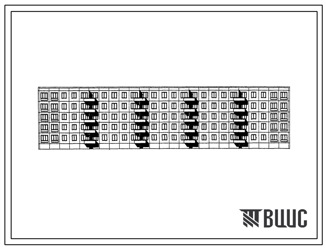 Типовой проект 1МГ-300-9 вар. «ДА» Пятиэтажный пятисекционный крупнопанельный жилой дом на 70 квартир.