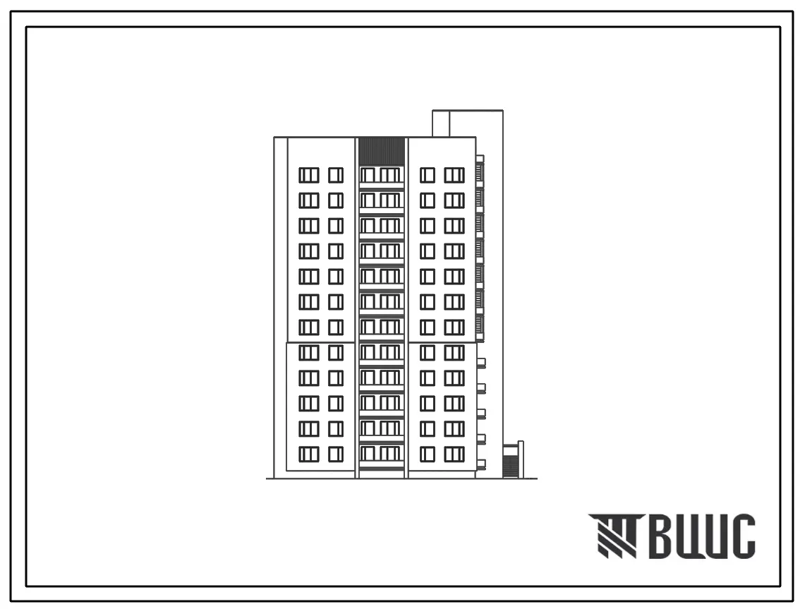 Типовой проект II-67 Башня Смирновская 12-этажный односекционный 72-квартирный жилой дом со стенами из кирпича