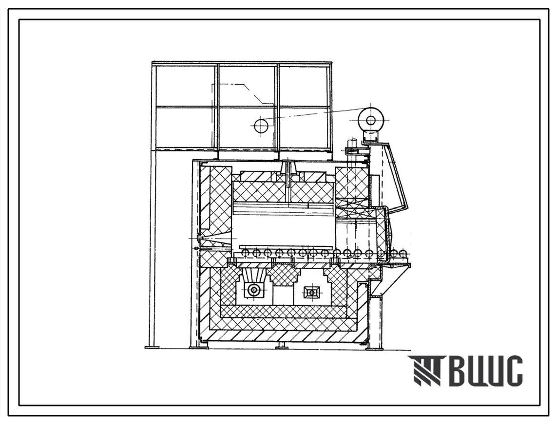 Типовой проект 406-9-75 Печь термическая камерная размерами пода 0,58х1,16 м на мазуте и газе низкого и среднего давления с отводом дыма вверх и в боров