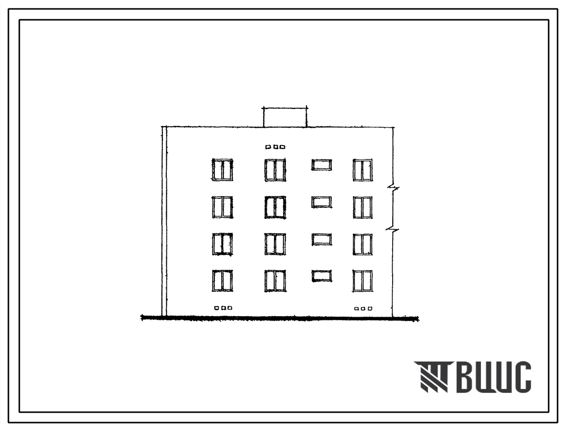 Типовой проект 109-020с Четырехэтажная одинарная блок-секция Т-1Б.1Б.2Б левая на 12 квартир.