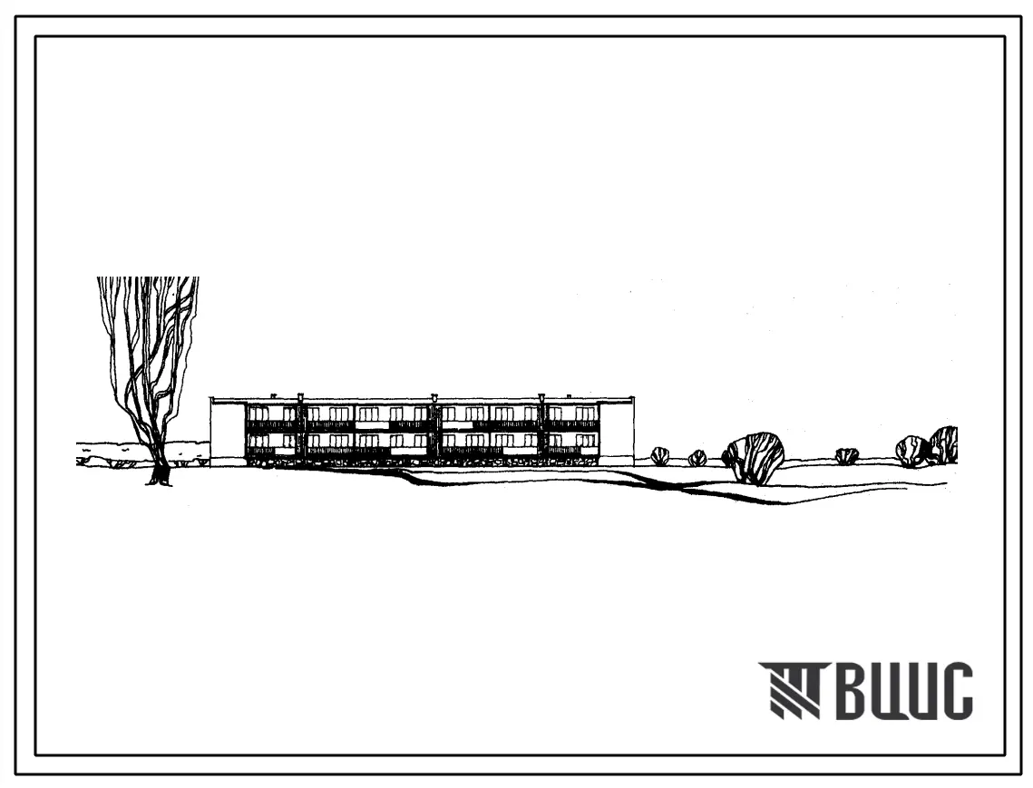 Типовой проект 115-42-41С Двухэтажный 16-ти квартирный 3-х секционный жилой дом с большими 1, 2 и 3-х комнатными квартирами (однокомнатных 4, двухкомнатных 4, трехкомнатных 6, четырехкомнатных 2).