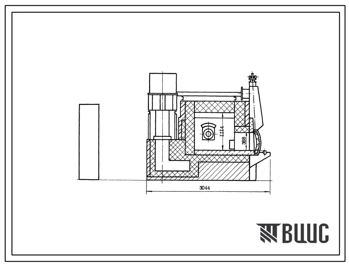 Типовой проект 406-9-215 Печь нагревательная камерная размерами пода 0,93х0,7 м на газе и мазуте с отводом дыма в боров