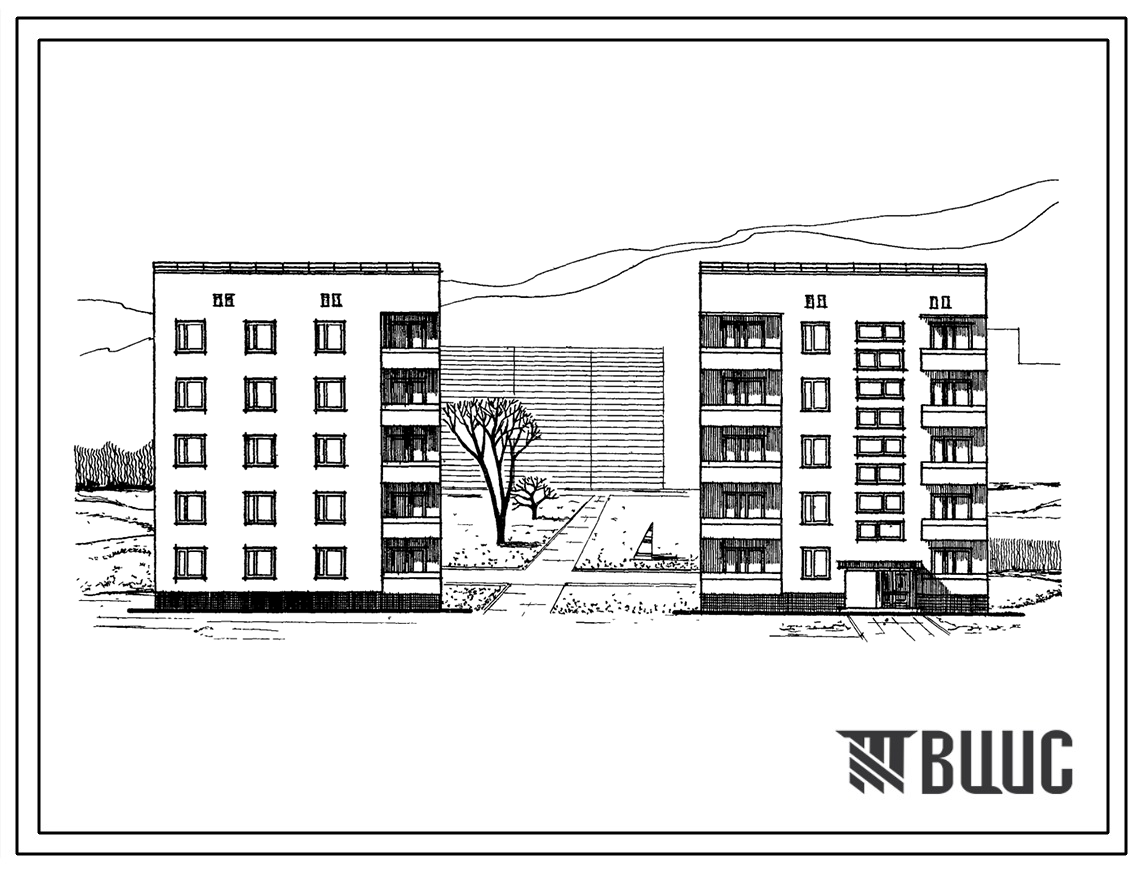 Типовой проект 87-095 Унифицированная блок-секция пятиэтажного дома рядовая правая на 10 квартир (двухкомнатных 2Б-5, трехкомнатных 3Б-5). Для строительства на неравномерно сжимаемых грунтах, на просадочных грунтах, над горными выработками, во 2Б, 3Б и 3В