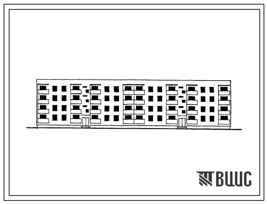 Типовой проект 152-70-8с Четырехэтажный жилой дом на 64 квартиры для малосемейных с несущим сборномонолитным железобетонным каркасом и заполнением стен из кирпича. Для строительства в 3 строительно-климатической зоне, в районах с сейсмичностью 9 баллов