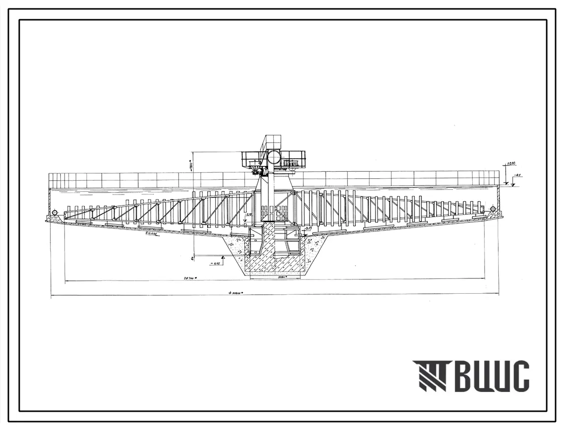 Шифр М222 Илоскреб-сгуститель с центральным приводом и подъемом фермы. Технические условие на изготовление и монтаж. Конструкторская документация.