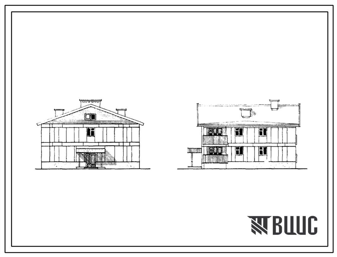 Типовой проект 153-115-85 Двухэтажный восьмиквартирный жилой дом для малосемейных (однокомнатных 1А — 4, 1Б — 4). Для строительства в IВ и IIВ климатических подрайонах.