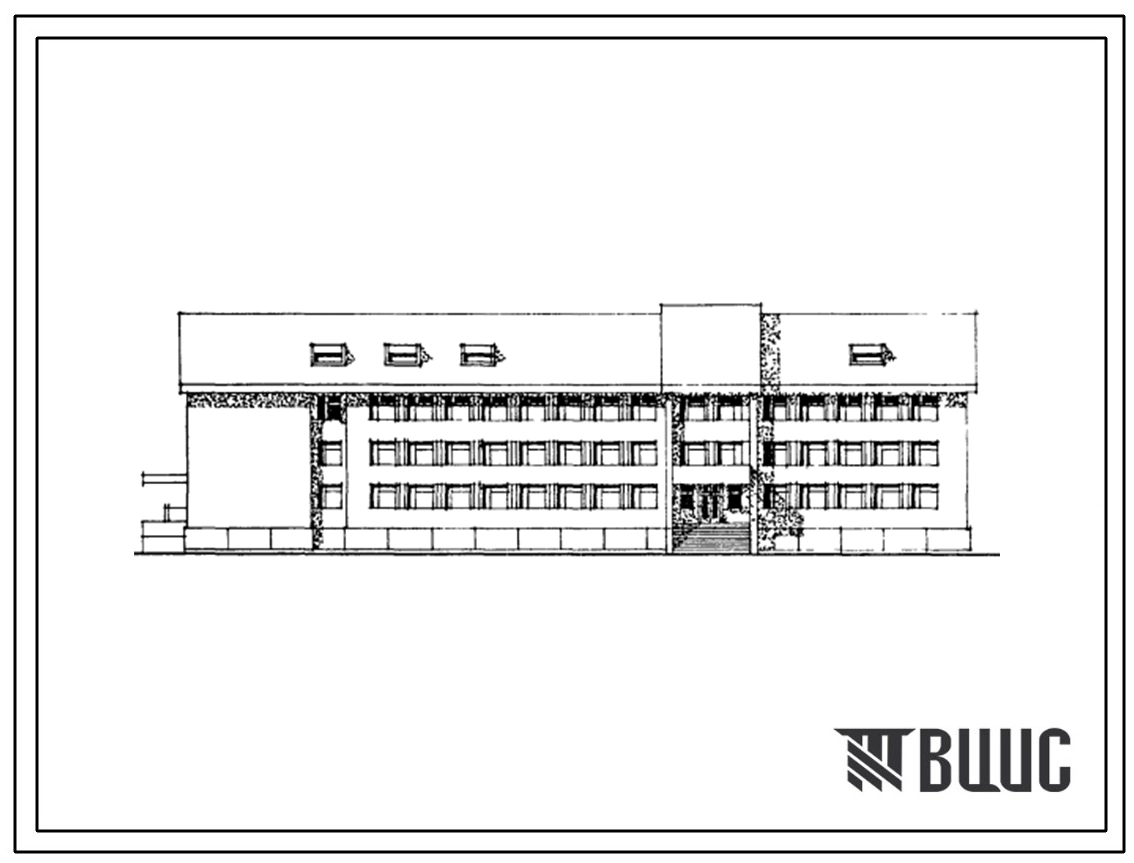 Типовой проект 224-01-616м.88 Средняя школа на 11 классов (264 учащихся). Грунты вечномерзлые. Здание трехэтажное. Стены из кирпича.